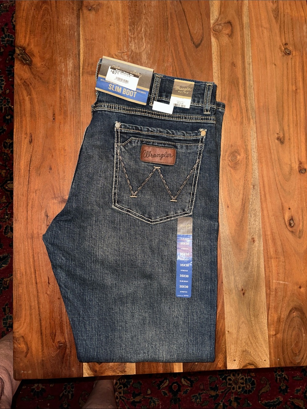 Wrangler Men's Bootcut Jeans - Dark Blue Denim
